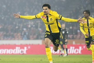 Athekame jubile après son but KEYSTONE/ENNIO LEANZA